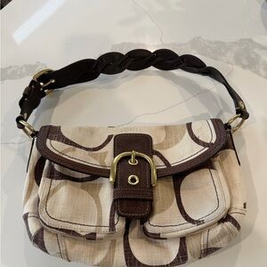Coach Cream and Brown shoulder bag
